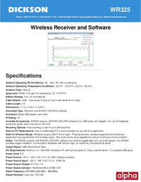 Thumbnail of document Data Sheet - WR Wireless Receiver and Software